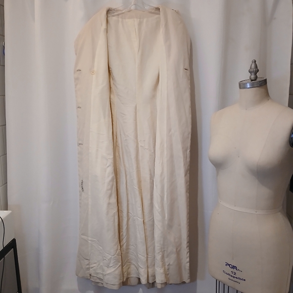 Vintage Count Romi Ivory/Khaki Trench Coat With Navy Details Size XS/S - Picture 13 of 16